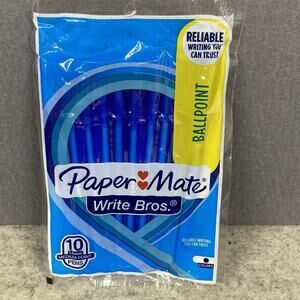 Paper Mate Blue Ink Ballpoint Pens 1.0mm Medium Point Pack Of 10